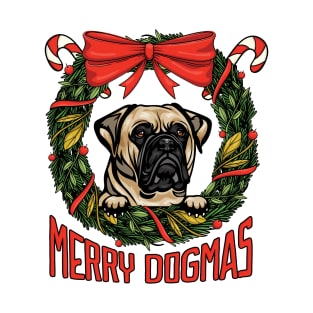 Merry Dogmas Christmas Bull Mastiff Dog Owner T-Shirt