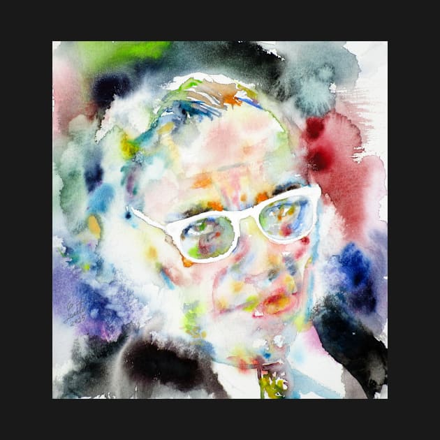 ISAAC ASIMOV watercolor portrait by lautir