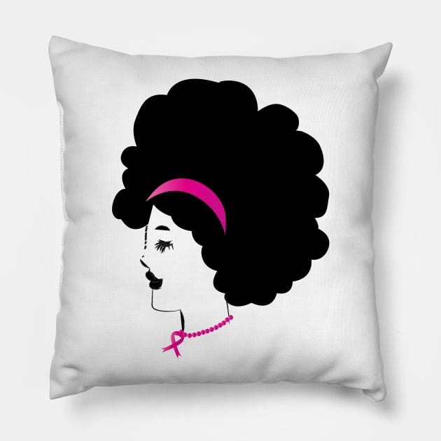 Breast Cancer Black Women Awareness Pillow by macshoptee