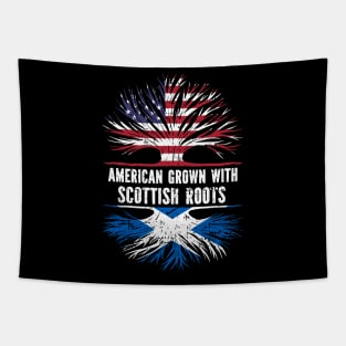 American Grown with Scottish Roots USA Flag Tapestry