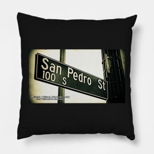 San Pedro Street, Los Angeles, California by Mistah Wilson Pillow