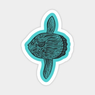 Common Mola or Ocean Sunfish - hand drawn animal design Magnet