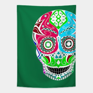 skull in candy tattoo wrestling mask ecopop Tapestry