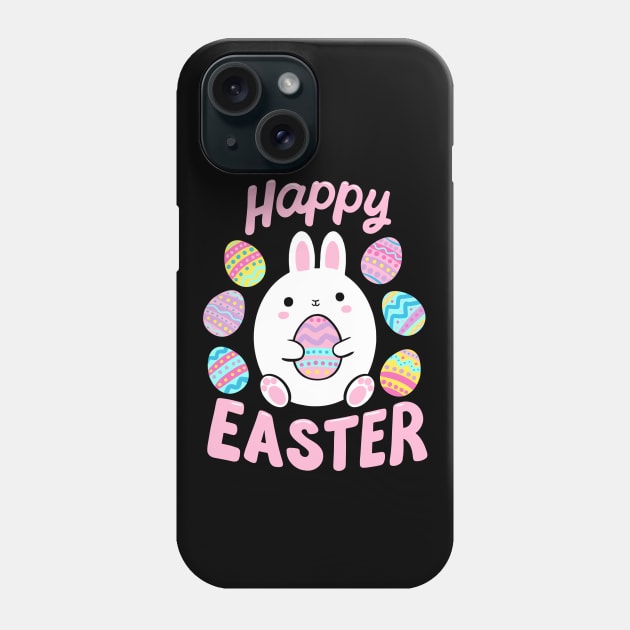 Happy Easter Day Cute Easter bunny holding an egg Phone Case by Yarafantasyart