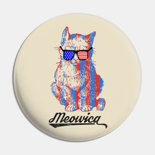 Meowica Patriot Cat - 4th of July T-Shirt Pin