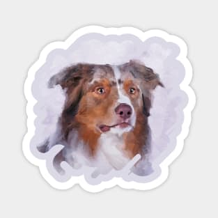 Australian Shepherd - Aussie Watercolor Digital Art Magnet