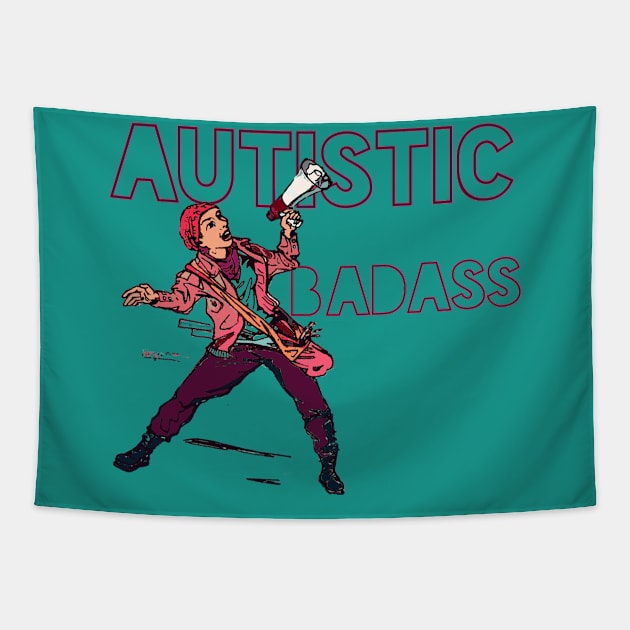 Autistic Badass Tapestry by LondonAutisticsStandingTogether