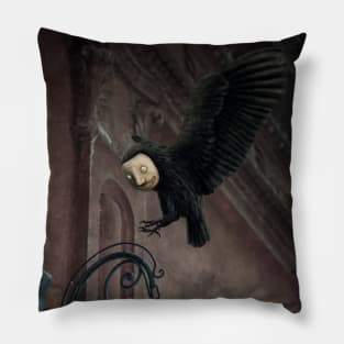 Masked crow Pillow