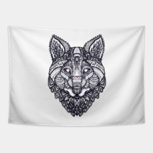 Tribal Wolf Tapestry