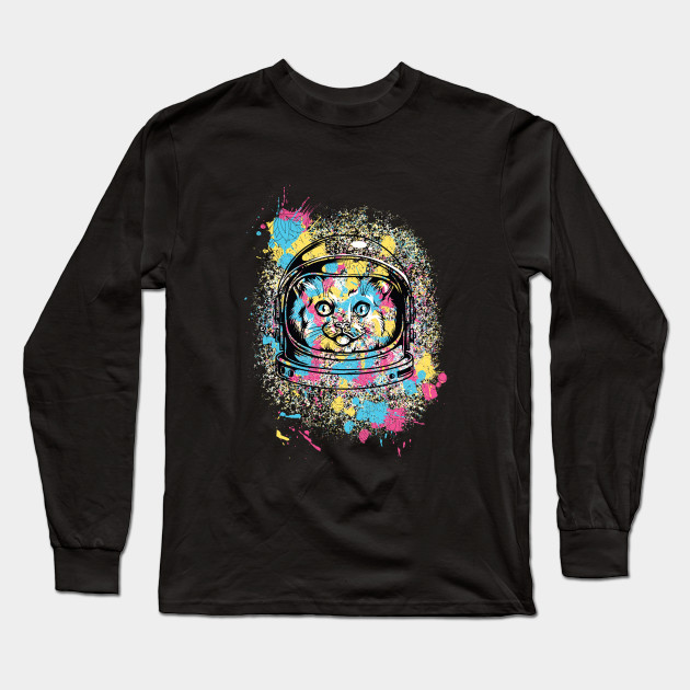 Cosmic Cat In Space Suit Space Cat Long Sleeve T Shirt Teepublic