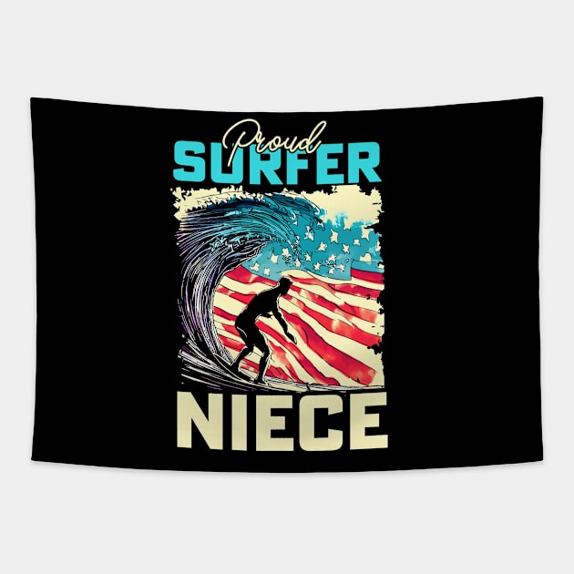 Proud Surfer Niece Tapestry by T-shirt US