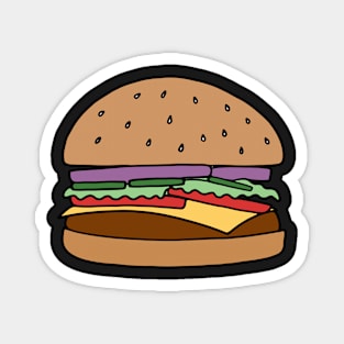 Hamburger Illustration Close Up Magnet