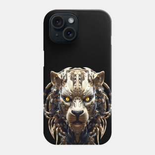 Iron King - Cyborg Lion Black and Gold Phone Case