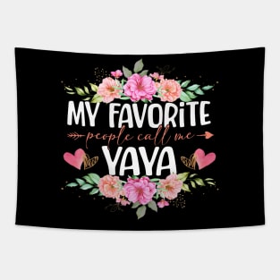 My Favorite People Call Me Yaya Floral Mother'S Day Tapestry