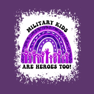 Military Kids Are Heroes Too Purple Up For Military Child Month T-Shirt