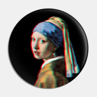 Girl with a Pearl Earring 3D Colorful Effect Pin