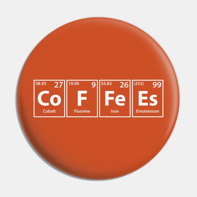 Coffees (Co-F-Fe-Es) Periodic Elements Spelling Pin by cerebrands