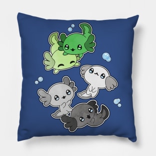 Aromantic Axolotl LGBT Pride Flag Pillow