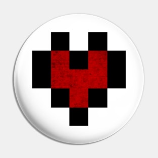 Pixel Heart Distressed Pin