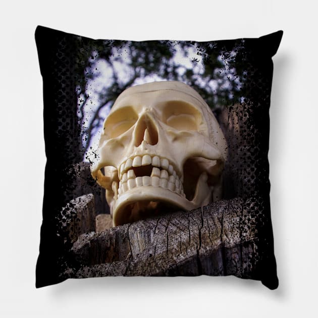 Skull in the woods Pillow by StabbedHeart