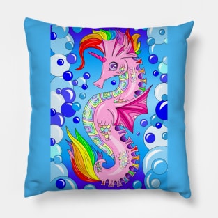 Rainbow seahorse Pillow