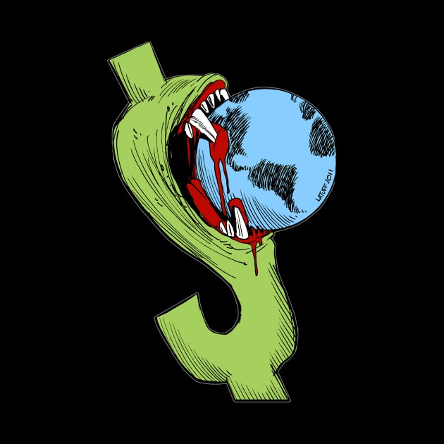 Greedy Dollar Anti Capitalism by AllriotOutlet