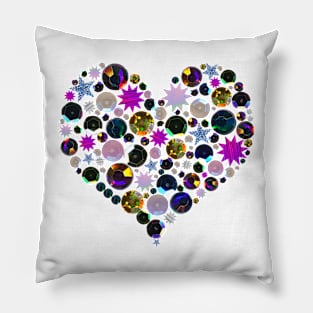 Heart of Gems and Sequins Pillow