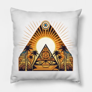 Ancient Egypt Pharaohs, Pyramids,Esoteric Symbolism: Spiritual Icon of Ancient Wisdom Pillow