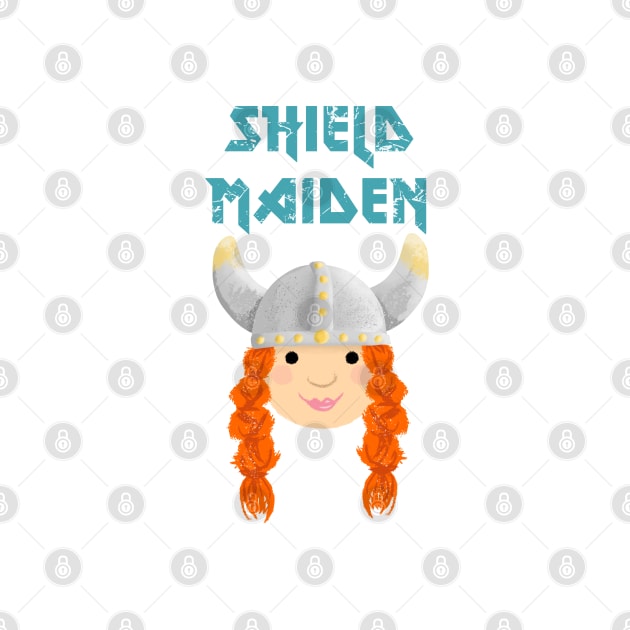 Cute Viking Shield Maiden by VicEllisArt