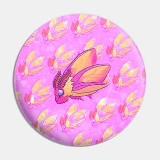 Rosy Maple Moth pattern Pin