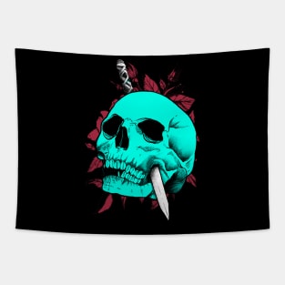 Glow skeleton and flower Tapestry