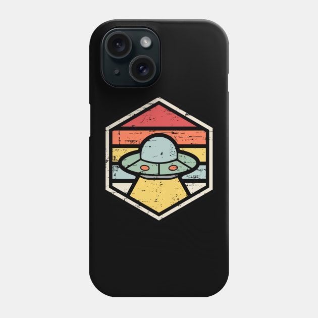 Retro Badge UFO Phone Case by rojakdesigns