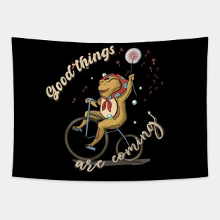 Good Things Are Coming - Frog Themed Optimism Tapestry