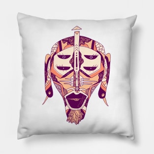 Peach African Mask No 11 Pillow