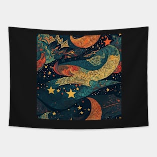 Unleash Your Inner Stardust: Embrace Cosmic Fashion with Our 'Starry Night' Pattern! Tapestry