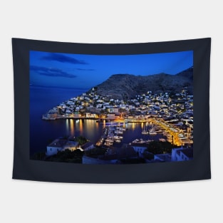 Nights in Hydra island - Greece Tapestry