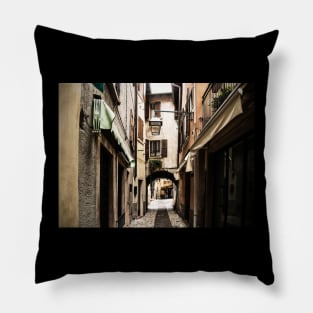 Street in Malcesine, North East Italy Pillow