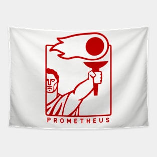 Minimalist art of Prometheus. For Geek mythology fans in red ink Tapestry