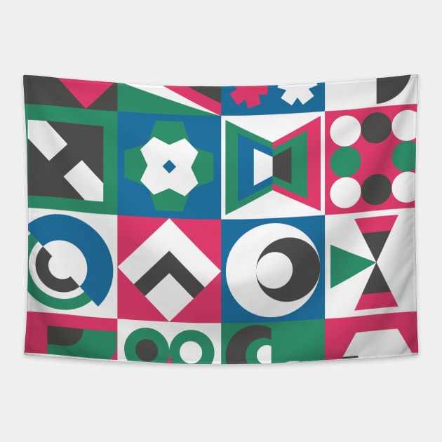 Neo Geo geometrical design Tapestry by iorozuya