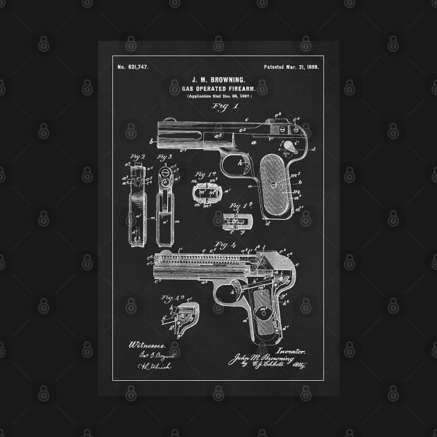 Browning automatic pistol - 1899 Patent - aP01 by SPJE Illustration Photography