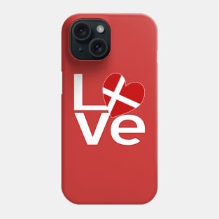 White Red Danish LOVE Phone Case