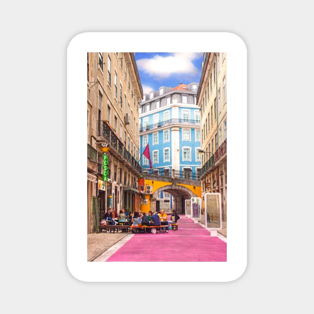 Rua cor de rosa. Pink street. Cais do Sodré. Lisbon Magnet by terezadelpilar