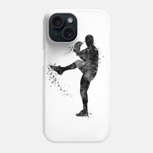 Baseball Boy Pitcher Black and White Phone Case