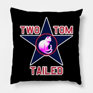 Two Tailed Tom - - Blue  Star - - Tagged Pillow