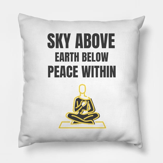 Sky Above Earth Below Peace Within Pillow by Jitesh Kundra