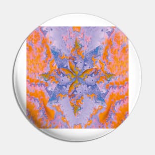 Abstract Digital Art in Lilac and Orange Tones Pin