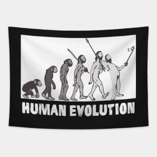 Human Evolution Modern with Smartphone Tapestry