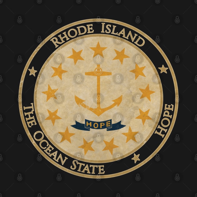 Vintage Rhode Island USA United States of America American State Flag by DragonXX
