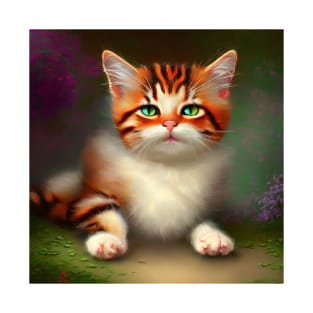 Cute ginger cat digital painting T-Shirt