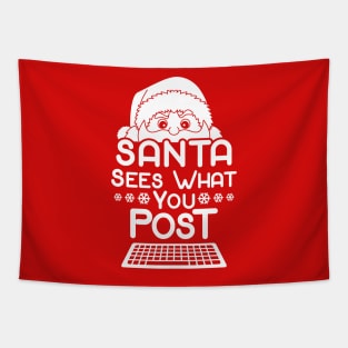 Funny Santa Claus Christmas Social Media Tiktok Internet Meme Tapestry